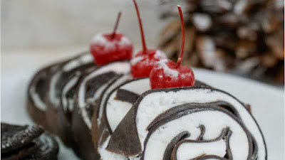 Resep kue towel cake rolls dengan gulungan cokelat
