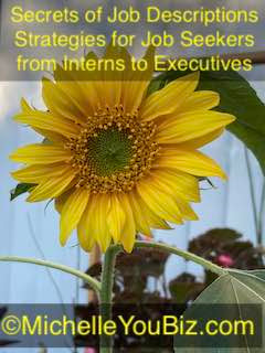 Secrets of Job Descriptions, Strategies for All Job Seekers from Interns to Executives, Free Career Advice Blog at MichelleYouBiz.com