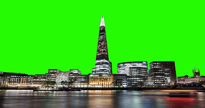 A photo ofSt Dunstan-in-the-East in London, UK set against a green background.