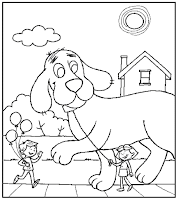 Clifford and Elizabeth walking coloring page