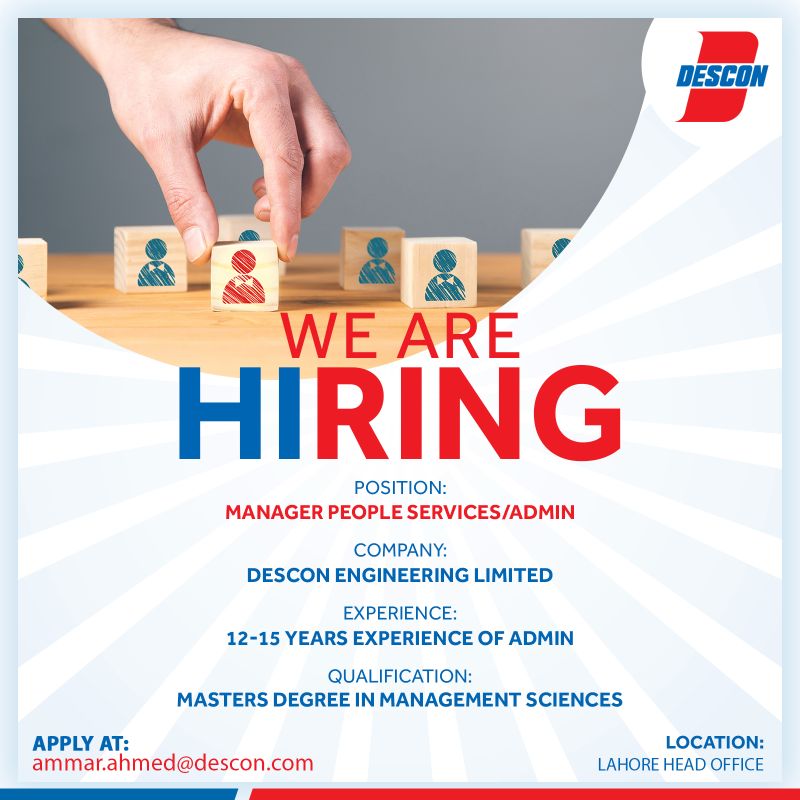 Descon Engineering Limited Jobs Manager People Services/Admin