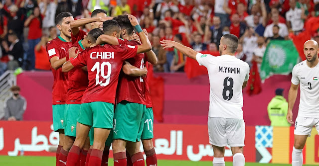 ملخص اهداف مباراة المغرب وفلسطين (4-0) كاس العرب