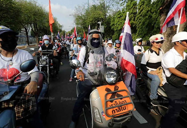 Protesters ride, opposing Thailand’s casino legalization, highlighting societal division over potential gains.