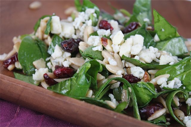 Spinach and Orzo Salad with Cranberries and Almonds 1