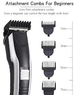 Ashpo rechargeable hair trimmer for men with T shape precision stainless steel sharp blade beard shaver upto length 0.5 to 7mm