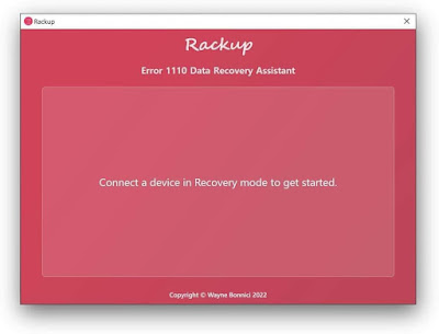 iPhone Rackup - Error 1110 Data Recovery Assistant Tool