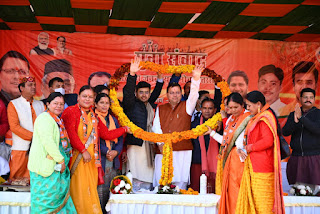 Jan-samvaad-by-CM-Dhaami-and-Tejasvi-Surya-in-Srinagar