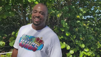 Black Man smiles on Miami Beach