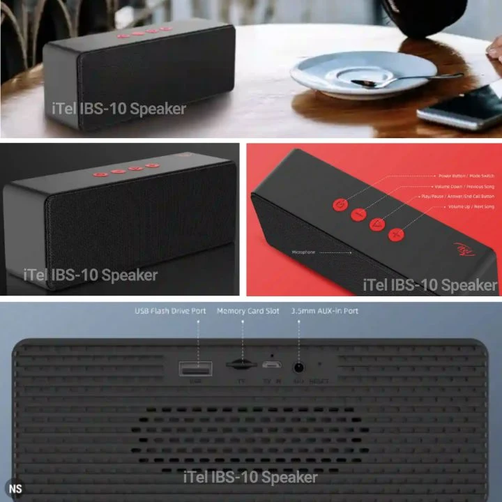 iTel IBS-10 Bluetooth Speaker with FM Radio: Powerful Mini Wireless Stereo Audio Sound Box with Rechargeable Battery