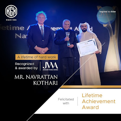 Navrattan Kothari got felicitated with Lifetime Achievement Award at Jewellery World Awards JWA