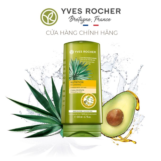 Mall Shop [ yvesrocher_officialstorehcm ] Dầu Xả Phục Hồi Tóc Khô Yves Rocher Nourishing Detangling Cream Conditioner 200ml