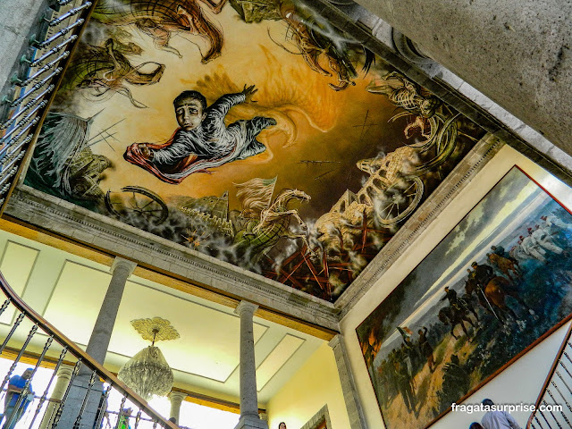 "O Sacrifício dos Meninos Heróis", mural de Gabriel Flores García no Castelo de Chapultepec, Cidade do México
