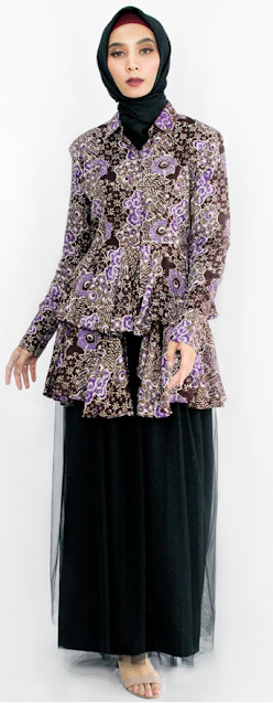 INA PRIYONO - TUNIK NAIRA Batik Purple by Ina Priyono