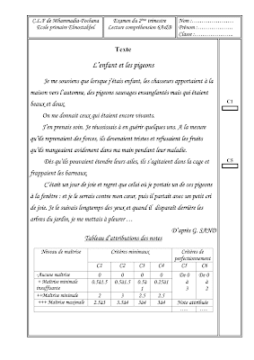 تقييم فرنسية سنة سادسة ابتدائي الثلاثي الثاني, تحميل امتحان فرنسية سنة سادسة أساسي pdf, تقييمات  فرنسية سنة   سادسة,devoir lecture 6ème année