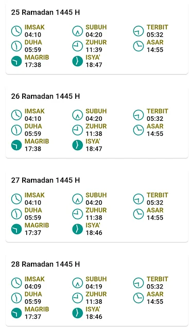 Jadwal Imsakiyah Ramadan 1445 H/2024 M Kabupaten Nganjuk Provinsi Jawa Timur