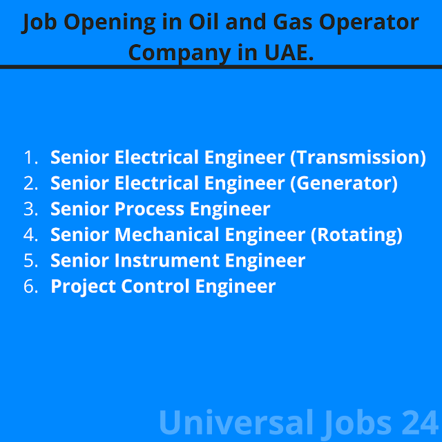 Job Opening in Oil and Gas Operator Company in UAE
