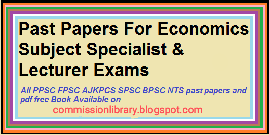 SPSC Lecturer Economics Past Paper Syllabus pdf Book