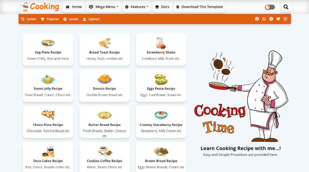 Cooking Blogger Template