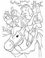 Snow White and the prince on horses