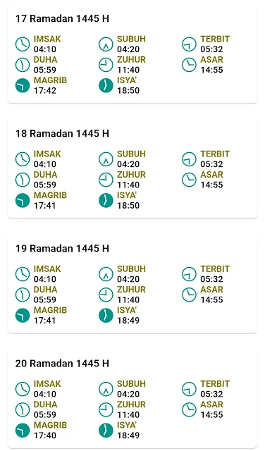 Jadwal Imsakiyah Ramadan 1445 H/2024 M Kota Kediri Provinsi Jawa Timur