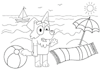 Mackenzie at the beach coloring page