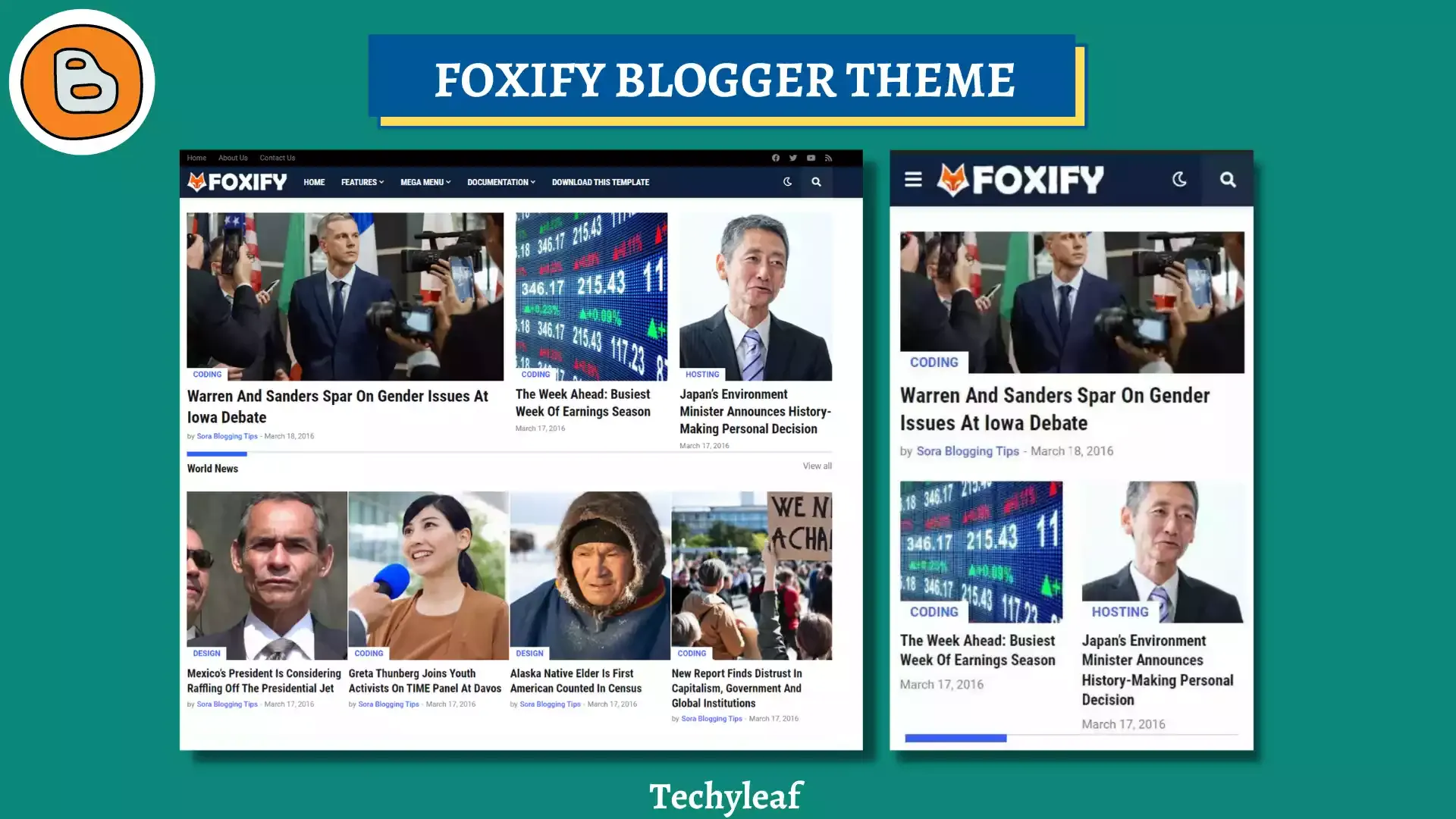 Foxify Premium Blogger theme download