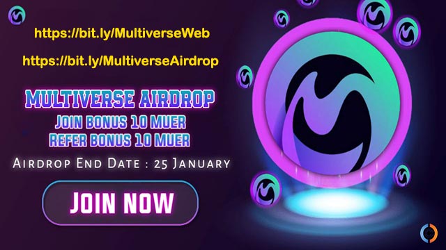 Multiverse Airdrop Upto 110 $MUER Token worth $4950 USD Free