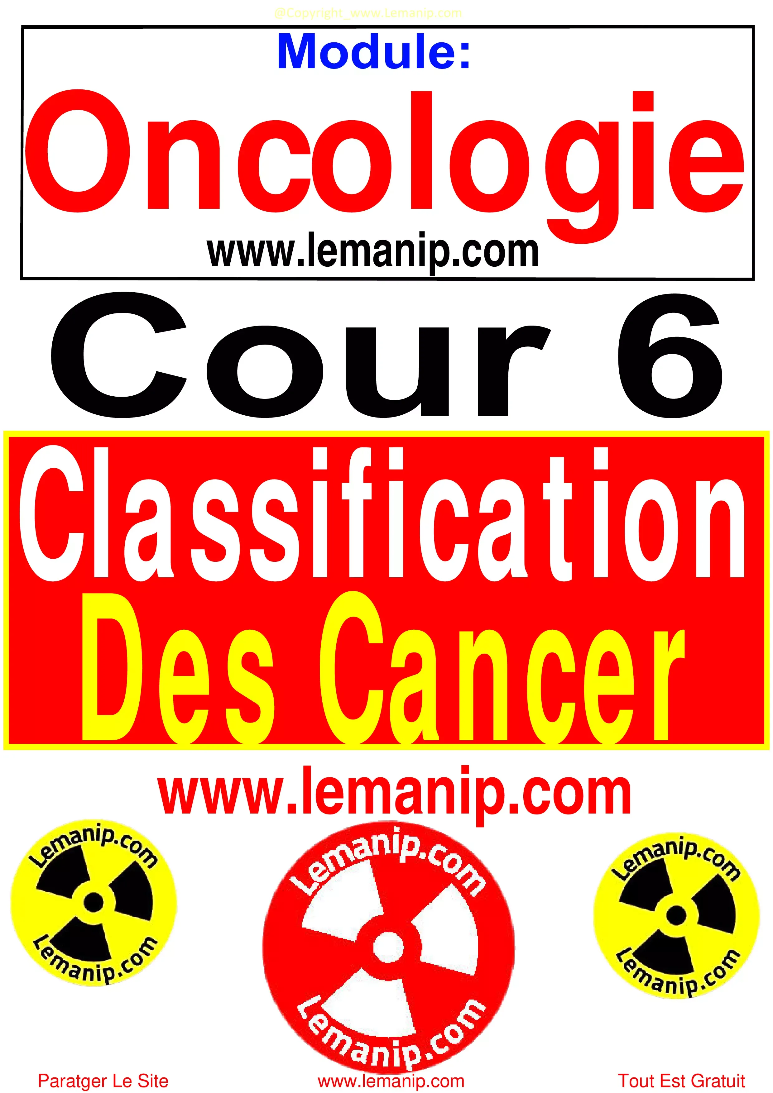 Classifications Cancers