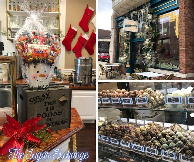 Adorable holiday decor and sweet treats welcome visitors to The Sugar Exchange!