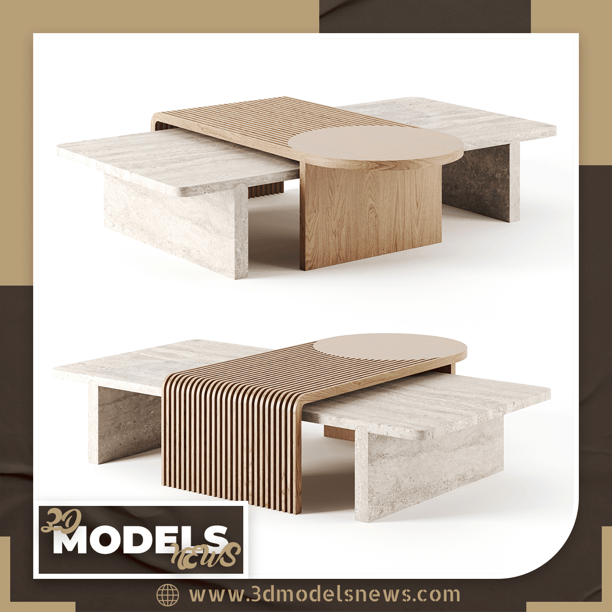 Stick and Stone Table Model by Dooq