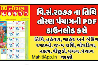 Latest Tithi Toran Gujarati Calendar PDF With Panchang From November 2021 To December 2022