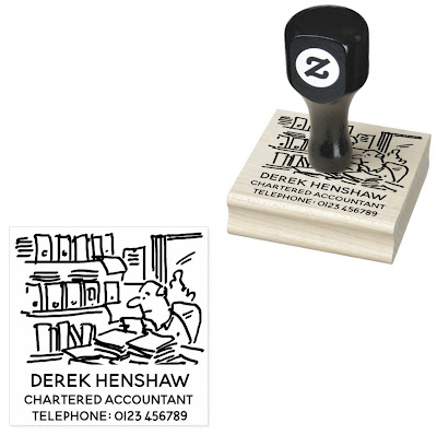 Cartoon on a Business Rubber Stamp
