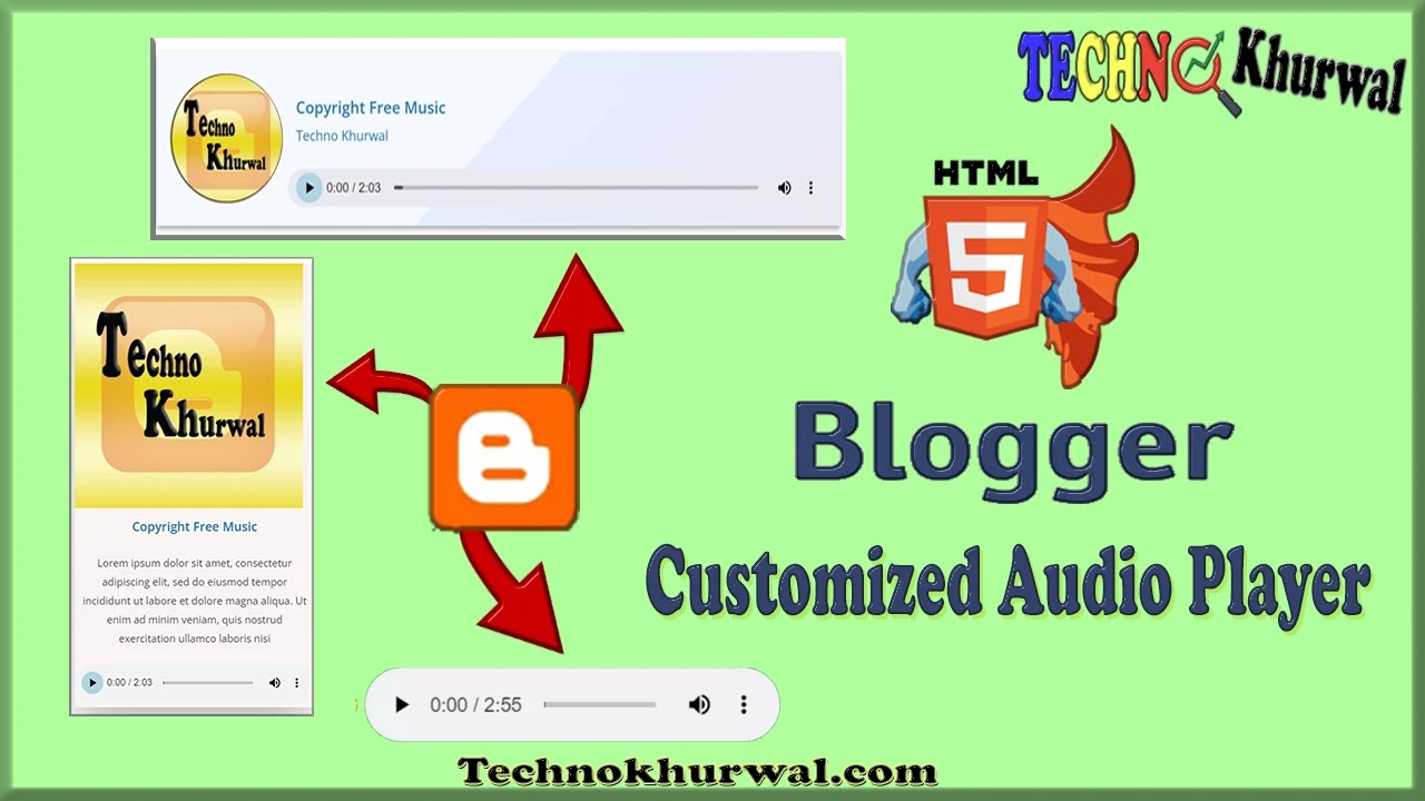 Blogger : How to add Custom Design Audio Player ? | HTML | 2022