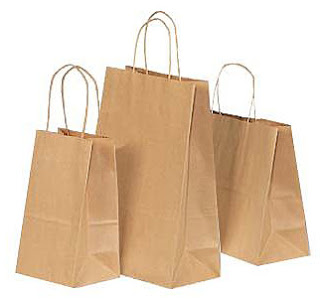 plain recycled kraft bags with twisted handle