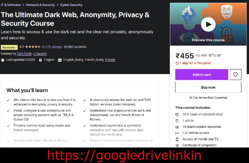 The Ultimate Dark Web, Anonymity, Privacy & Security Course | Google Drive Link