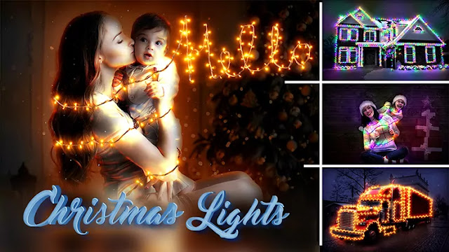 Christmas Lights Photoshop Action !! Light Effect Action