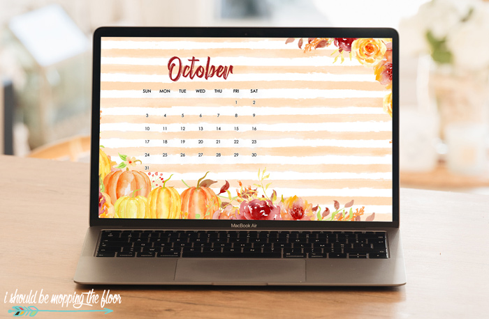 October Desktop Calendar