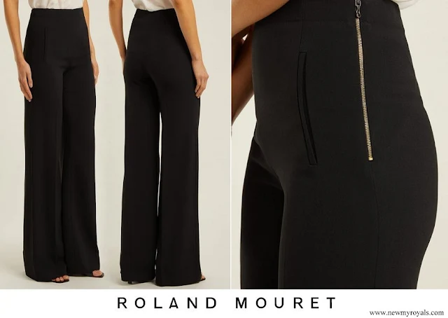 Kate Middleton wore Roland Mouret Axon Side Zip Wide Leg trousers