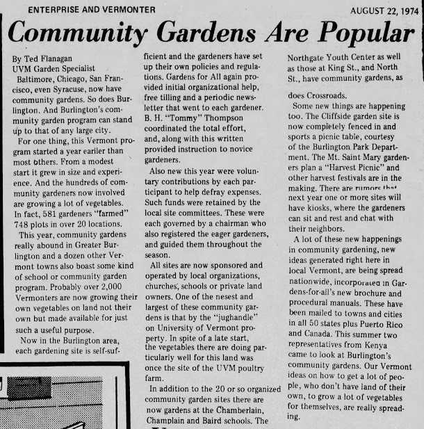Community Gardens are Popular - Gardens for All - 1974