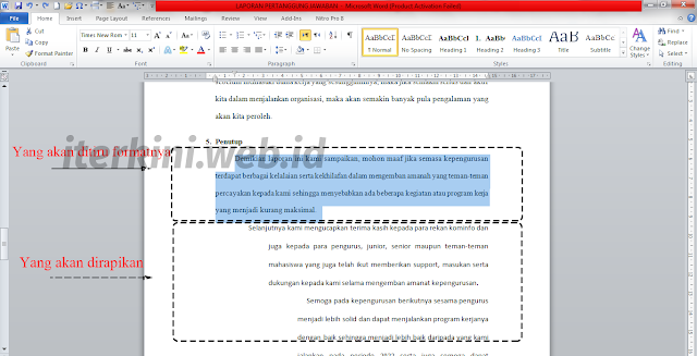 tulisan tidak rapi di word