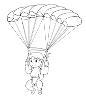 Parachutes and skydiving coloring pages