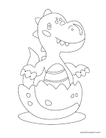 Baby Dinosaur in an egg coloring page