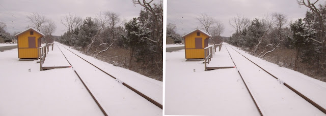 Rail road in snow