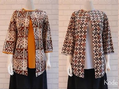 Baju Batik Pesta Kombinasi Modern