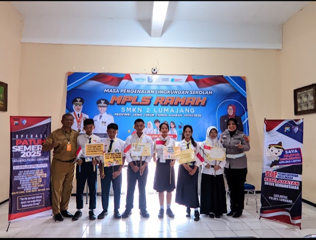 Satlantas Polres Lumajang Sosialisasikan Tertib Lalu Lintas di SMKN 2 dalam Rangka Operasi Patuh Semeru 2025