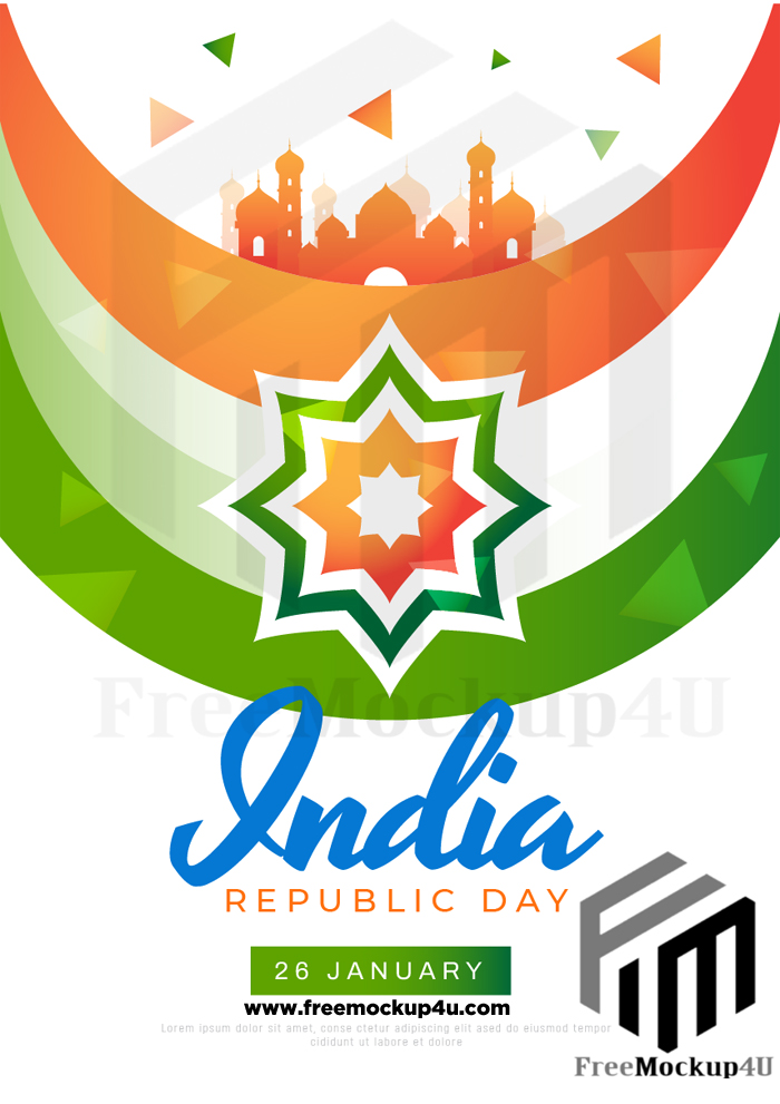 India Republic Day Greeting Poster Invitation January 26 Celebrate