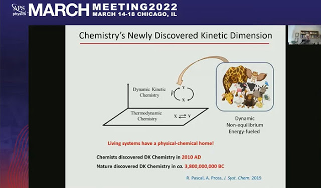 Chemistry now has new landscape (Source: Addy Pross, APS March 2022 Meeting)