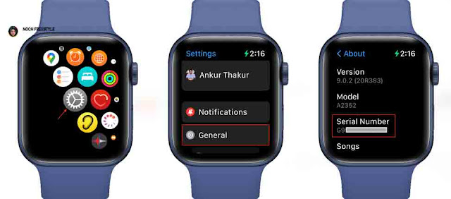 ابحث عن الرقم التسلسلي في إعدادات Apple Watch