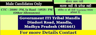 ITI Campus Placement on 3rd February 2022 at Govt ITI Tribal Mandla, Madhya Pradesh For Cars Manufacturing Company