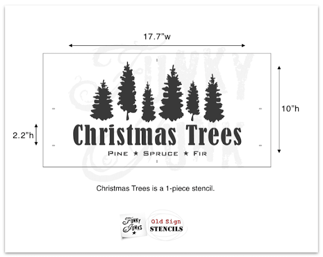 Photo of the Christmas Trees stencil from Old Sign Stencils.